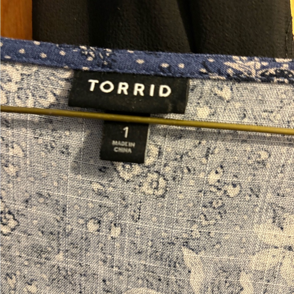 Torrid Blue Floral Shirt